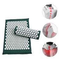 Tapete Massagem Acupuntura Alivio Dores Kit Acupressao Yoga Colchonete Travesseiro Zen Pillow Relax Verde - 5
