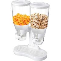 Dispenser De Cereais Duplo Em Acrilico Porta Mantimentos Alimentos E Graos De Mesa E Bancada Luxo - 1