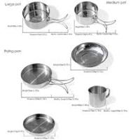 Kit Panelas Em Inox Camping Cozinha Acampamento Outdoor Completo 8 Peças Panela Viagem Praia Pesca