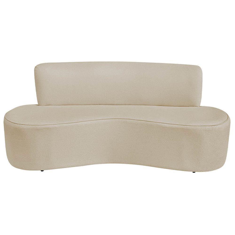 Sofá Curvo 2 Lugares Amsterdã 140cm Suede Cor Bege - 4