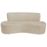 Sofá Curvo 2 Lugares Amsterdã 140cm Suede Cor Bege