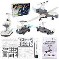 Kit Robo Solar 4 Em 1 Exploracao Lunar Robotica Educativo Astronauta Aviao Geek Crianca Brinquedo Montar - 5