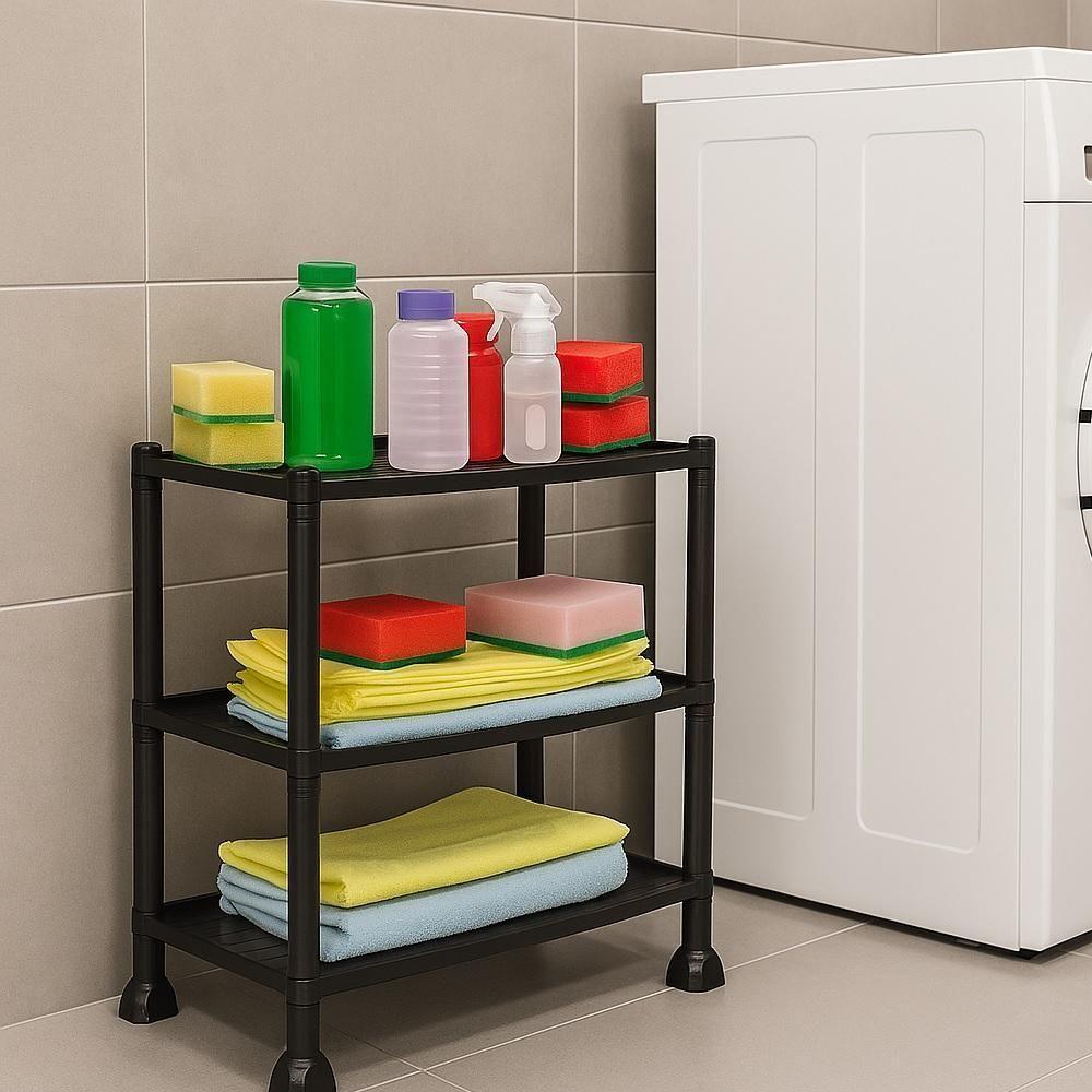 Organizdor Modular Estante 3 Prateleira Multiuso Cozinha Lavaderia Banheiro Rack Porta Obejtos Brinquedos Portatil - 5