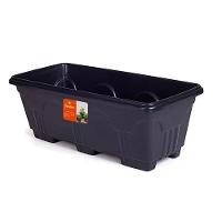 Vaso De Planta Floreira 10 Litros Jardineira De Chao Grande Casa Jardim Varanda Comercio Horta Retangular Preta - 3