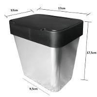 Lixeira Cozinha Label Inox Cesto De Pia Lixo 2,5l Tampa Plastico Metalizado Multiuso Casa Consultorio Compacta - 6