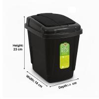 Lixeira Com Tampa Click Cesto Lixo Portatil Pia Banheiro Escritorio Cozinha 4,5 Litros Preto