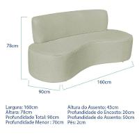 Sofá Curvo 2 Lugares Amsterdã 160cm Bouclé Cor Verde Oliva - 2