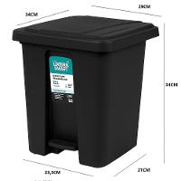 Lixeira Pedal Ecologica Cesto De Lixo 15 Litros Reforcada Casa Cozinha Banehiro Escritorio Coleta Seletiva Tampa Preta - 5