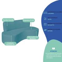 Sofá Curvo 2 Lugares Amsterdã 140cm Suede Cor Azul Turquesa - 3