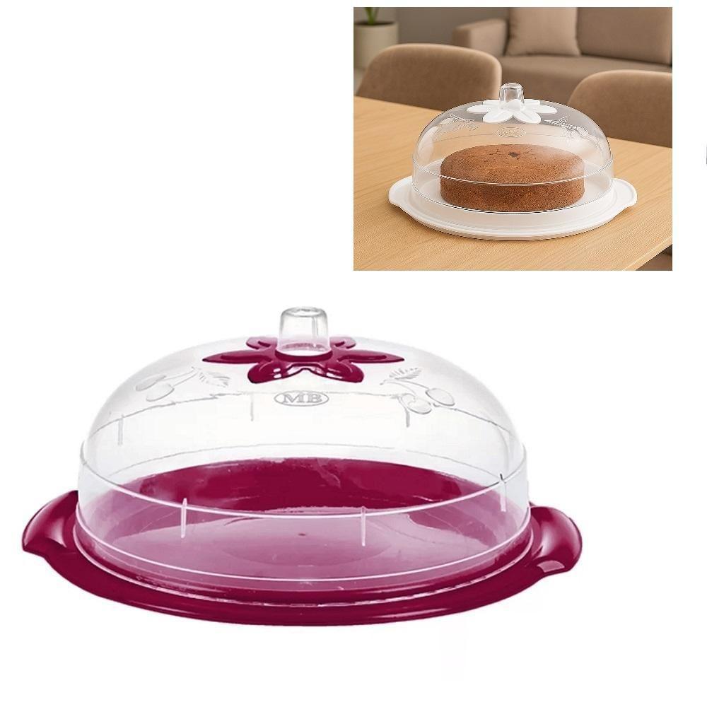 Boleira Porta Bolo 5 Em 1 Cupula Suporte Tampa Prato Paes Sobremesa Confeitaria Lanchonete Padaria Bandeja Multiuso - 1