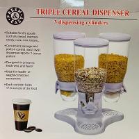 Dispenser Triplo Giratorio Kangur Com 3 Potes Cereais Porta Mantimentos Alimentos Graos Mesa Bancada Design Moderno E Ve - 5