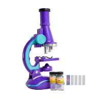 Microscopio Laboratorio Portatil Infantil Ciencias Escolar Luz Led 100x 200x 450x Com Acessorios Meninos Meninas Roxo - 3