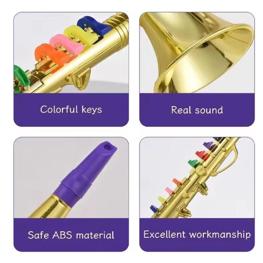 Saxofone Infantil Clarinete Flauta Mini Acustico Instrumento Musical Criança Brinquedo Iniciantes - 4