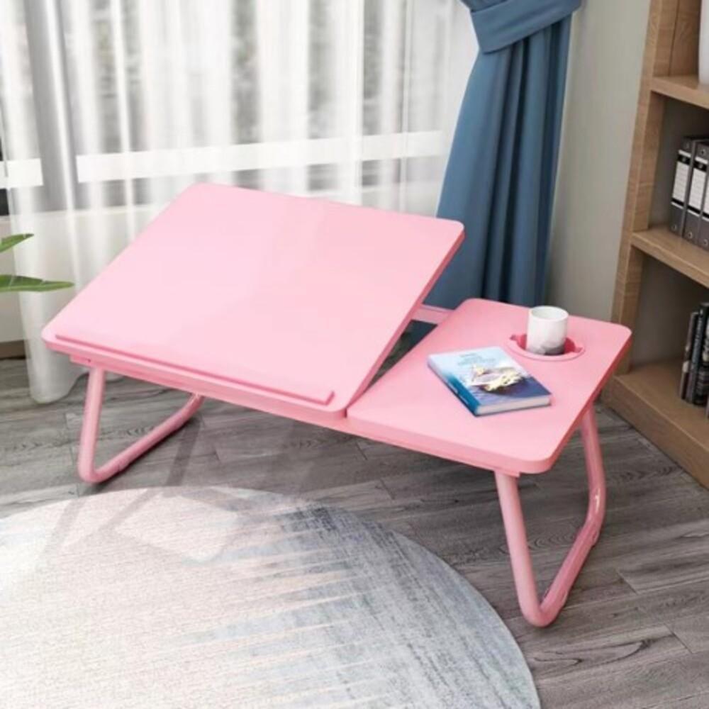 Suporte Para Notebook Mesa Em Madeira Cama Ajustavel Multifuncional Sofa Apoio Home Office Dobravel Rosa - 8
