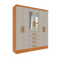 Roupeiro Arizona Com Espelho 6 Portas Tcil Cinamomo-off - 1