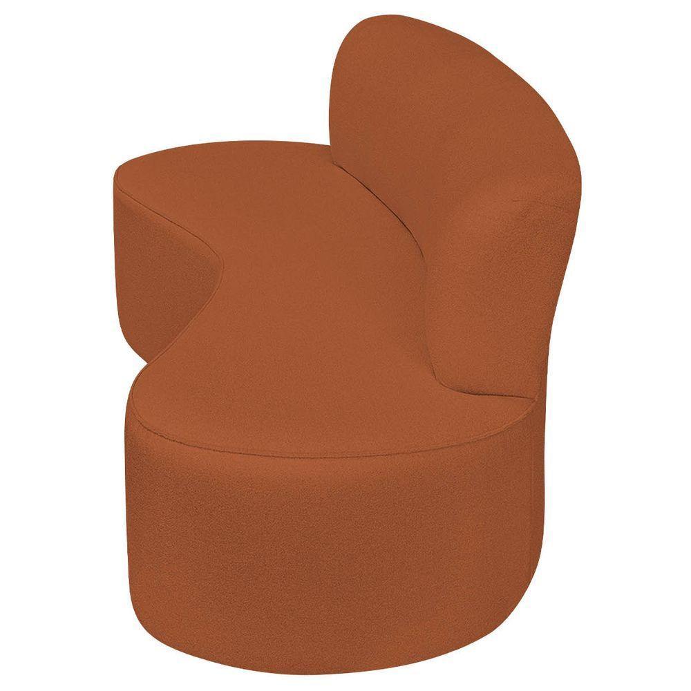 Sofá Curvo 3 Lugares Amsterdã 160cm Suede Cor Terracota - 5