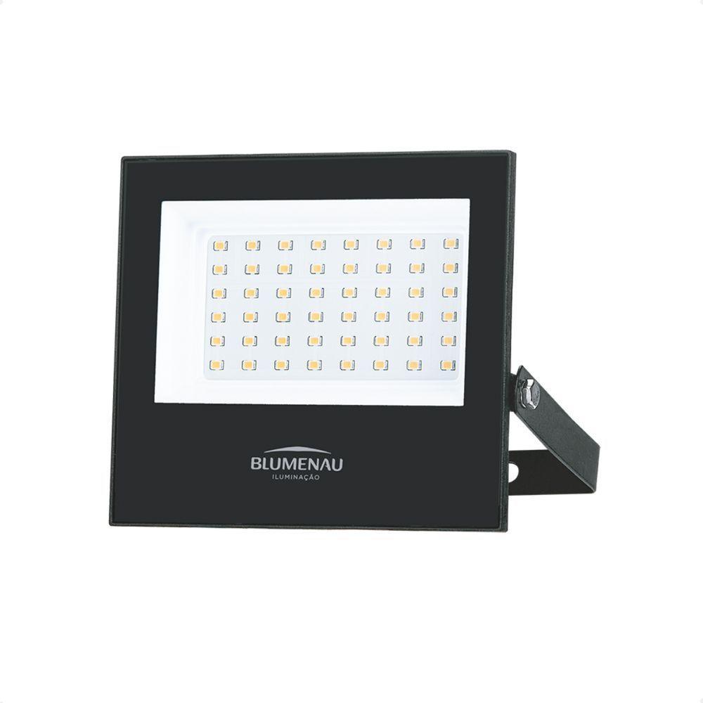 Refletor Blumenau De Led Slim 50w Preto Bivolt 4100k Neutro - 1