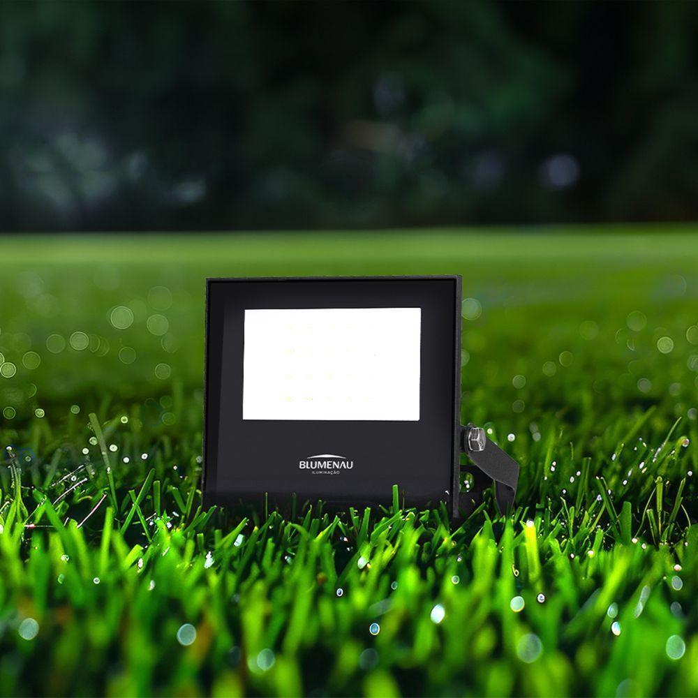 Refletor Blumenau De Led Slim 50w Preto Bivolt 4100k Neutro - 5