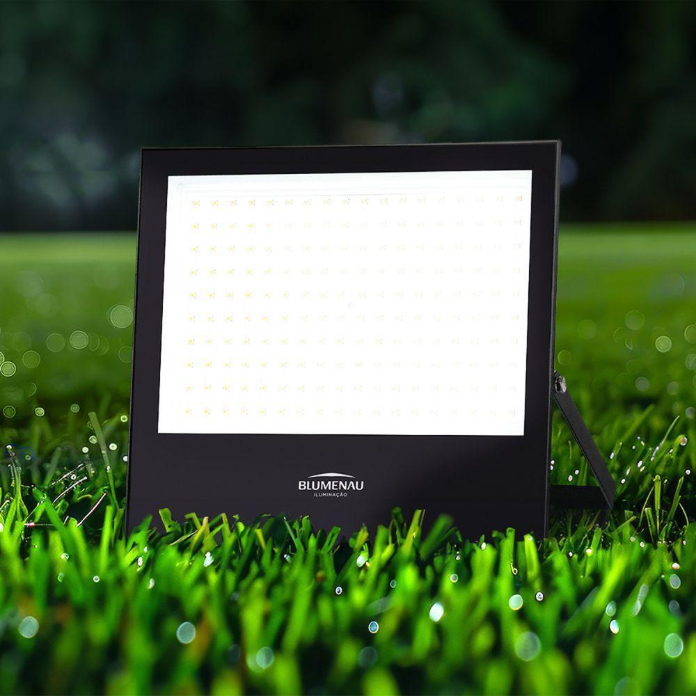 Refletor Blumenau De Led Slim 200w 3000k Preto Bivolt - 6