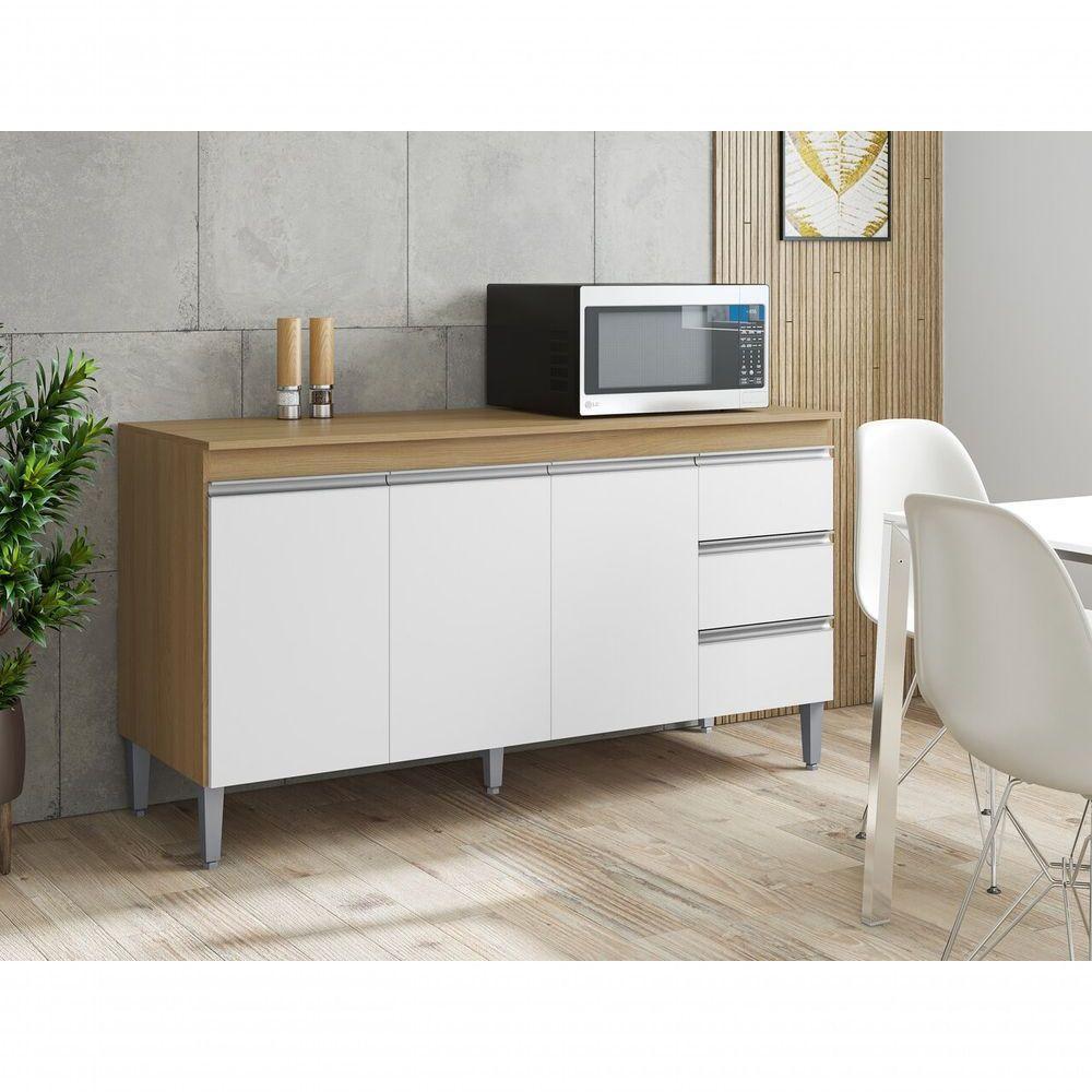 Armário Gabinete Para Pia Andreia S/tampo 150cm 3 Portas 3 Gavetas Am/bc- Ajl Móveis - 2