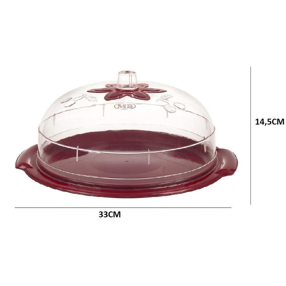 Boleira Porta Bolo 5 Em 1 Cupula Suporte Tampa Prato Paes Sobremesa Confeitaria Lanchonete Padaria Bandeja Multiuso - 7