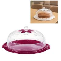 Boleira Porta Bolo 5 Em 1 Cupula Suporte Tampa Prato Paes Sobremesa Confeitaria Lanchonete Padaria Bandeja Multiuso - 1