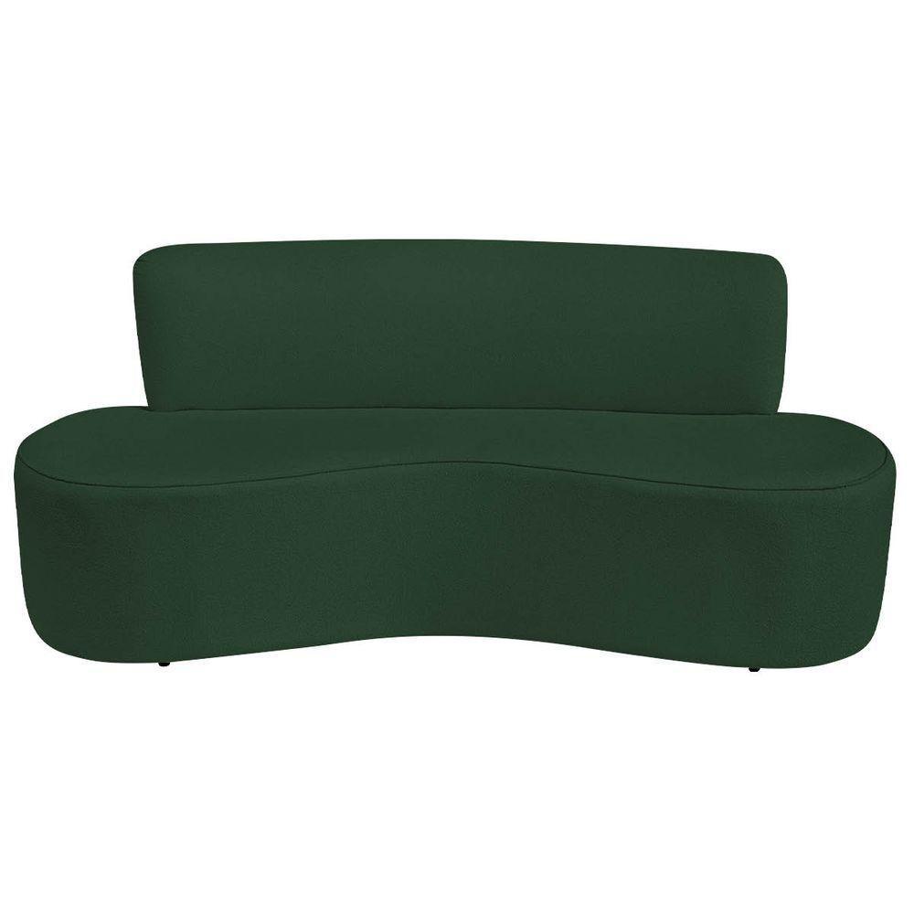 Sofá Curvo 2 Lugares Amsterdã 140cm Suede Cor Verde - 4