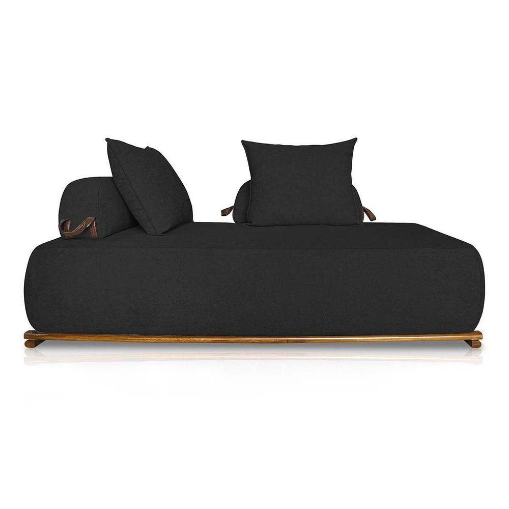 Sofá 3 Lugares Decoração Lazer Sala Ibiza Spz 180cm Bouclé - Amarena Móveis Preto-3304 - 3