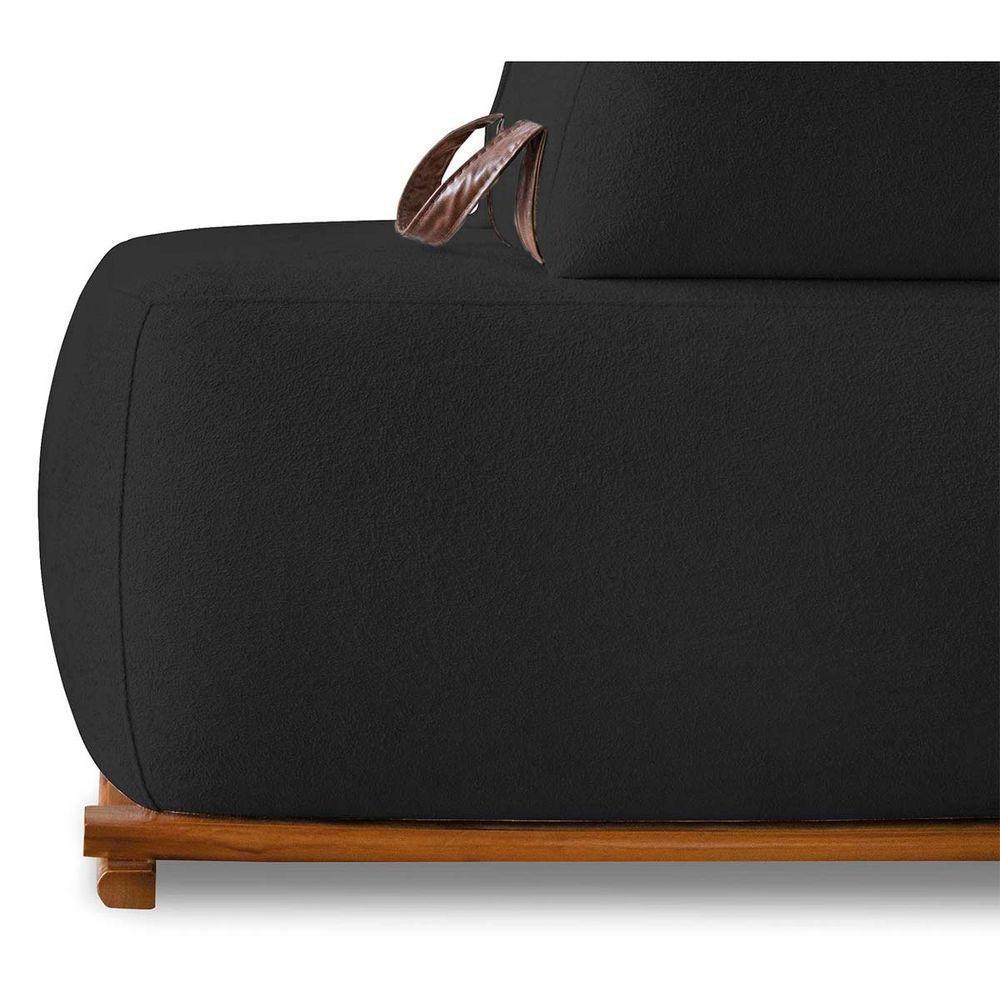 Sofá 3 Lugares Decoração Lazer Sala Ibiza Spz 180cm Bouclé - Amarena Móveis Preto-3304 - 7