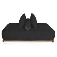 Sofá 3 Lugares Decoração Lazer Sala Ibiza Spz 180cm Bouclé - Amarena Móveis Preto-3304 - 5