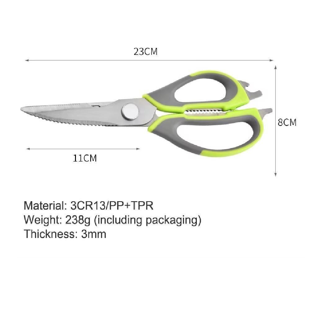 Tesoura Culinaria Profissional Multifuncoes 6 Em 1 Faca Descasca Corta Quebra Nozes Abre Garrafa Aco Inox Desmontavel Su - 9