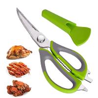 Tesoura Culinaria Profissional Multifuncoes 6 Em 1 Faca Descasca Corta Quebra Nozes Abre Garrafa Aco Inox Desmontavel Su - 1