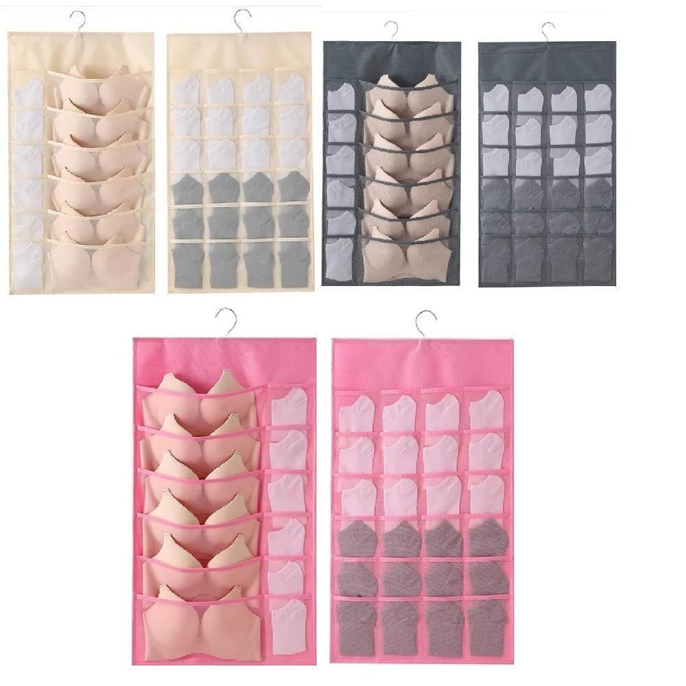 Cabide Organizador 36 Bolsos Porta Sutia Dupla Face Multi Divisorias Closet Joias Guarda Roupa Objetos Papelaria Multius - 2