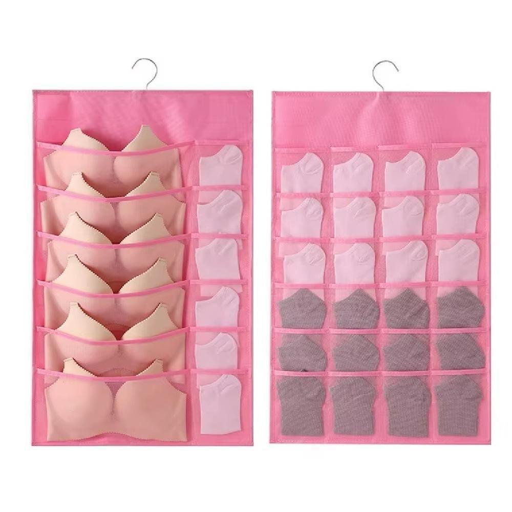 Cabide Organizador 36 Bolsos Porta Sutia Dupla Face Multi Divisorias Closet Joias Guarda Roupa Objetos Papelaria Multius - 6