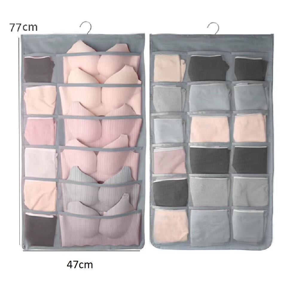 Cabide Organizador 36 Bolsos Porta Sutia Dupla Face Multi Divisorias Closet Joias Guarda Roupa Objetos Papelaria Multius - 8