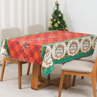 Toalha De Mesa Estampada Brilhare 1 Peça 1,45m X 1,45m 4 Lugares 100% Poliéster Tecido Oxford Natal - Estampa 2 Verde - 7