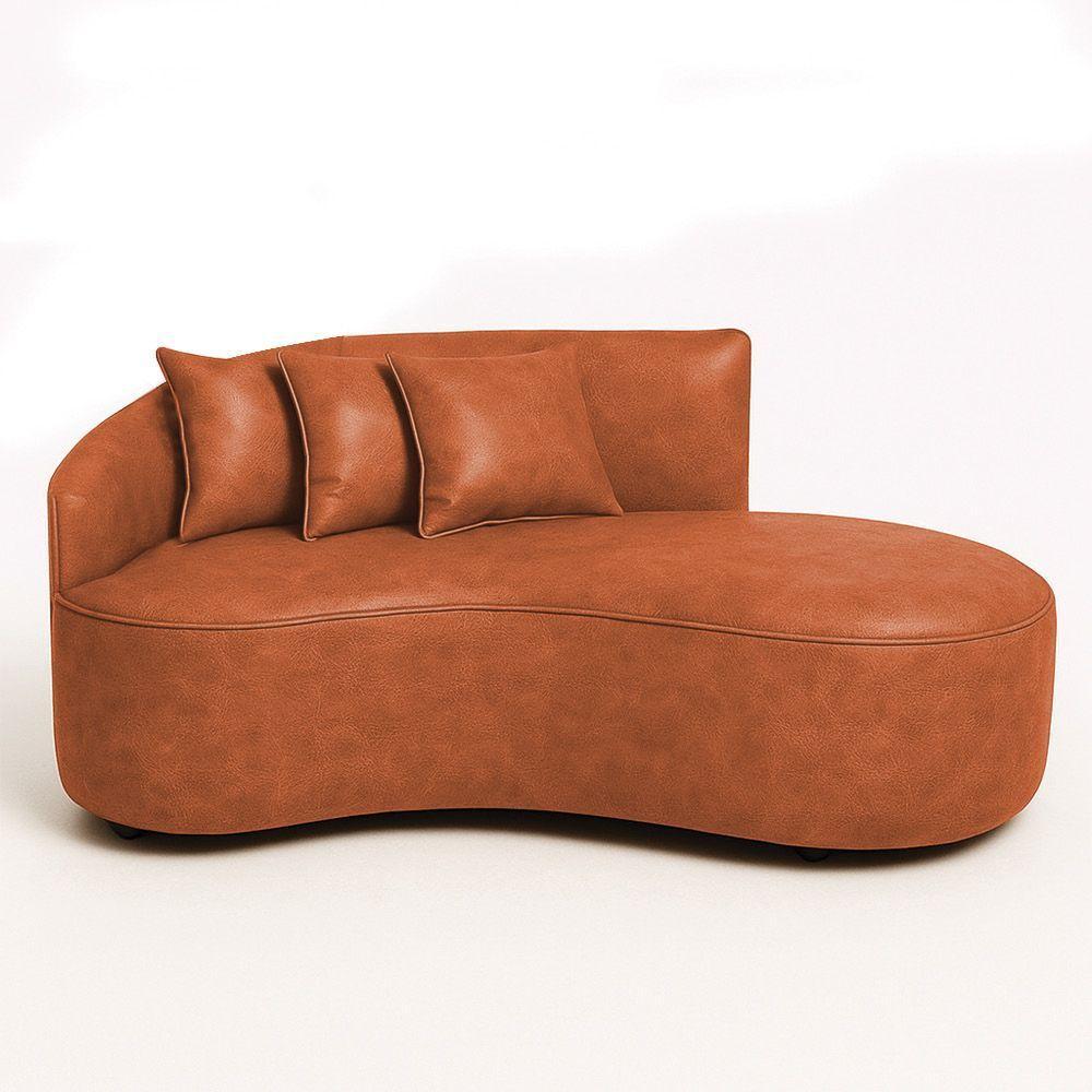 Sofá 2 Lugares Orgânico 140 Cm Morgan Sintético Pu D03 - D'rossi Nozes - 5