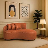 Sofá 2 Lugares Orgânico 140 Cm Morgan Sintético Pu D03 - D'rossi Nozes - 1