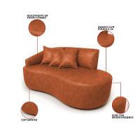 Sofá 2 Lugares Orgânico 140 Cm Morgan Sintético Pu D03 - D'rossi Nozes - 3