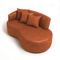 Sofá 2 Lugares Orgânico 140 Cm Morgan Sintético Pu D03 - D'rossi Nozes - 6