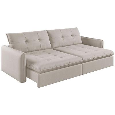 Sofá Retrátil E Reclinável Lavanda 1,60m Linho Cor Cru 2320