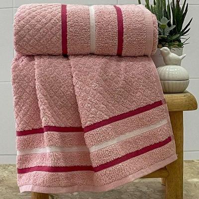Toalha De Rosto Verona Fio Penteado 50x70 Rosa