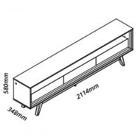 Rack Para Tv 2.2 Retrô Com Led Requinte Cinza Com Off White - Gelius Móveis - 5