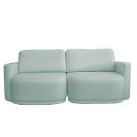 Sofá 2 Lugares Orgânico 194cm Modulado Para Sala Brumma Bouclê K01 - D'rossi Cor Azul - 2