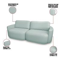 Sofá 2 Lugares Orgânico 194cm Modulado Para Sala Brumma Bouclê K01 - D'rossi Cor Azul - 3