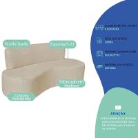 Sofá Curvo 4 Lugares Amsterdã 200cm Suede Cor Bege