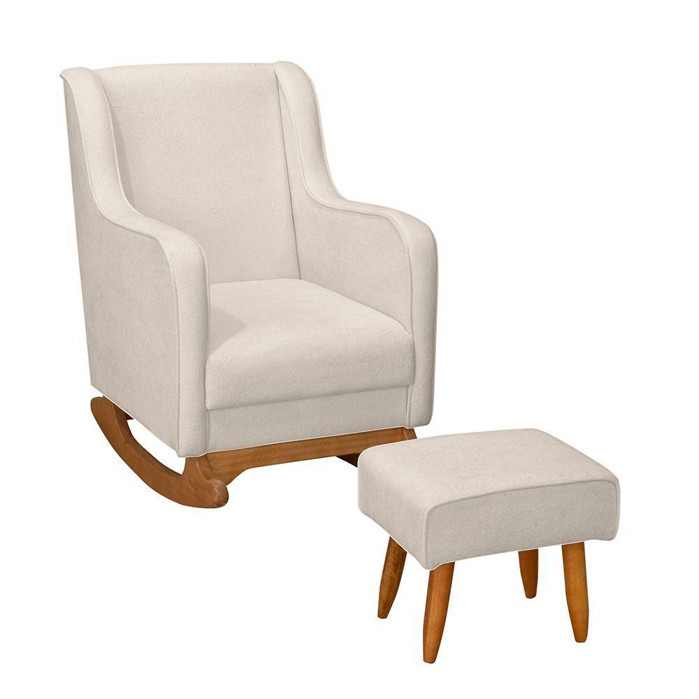 Cadeira Poltrona De Amamentação E Balanço áquila C/ Puff Boucle - Anjo De Casa - 1