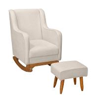 Cadeira Poltrona De Amamentação E Balanço áquila C/ Puff Boucle - Anjo De Casa - 1