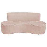 Sofá Curvo 3 Lugares Amsterdã 160cm Suede Cor Rosê - 6