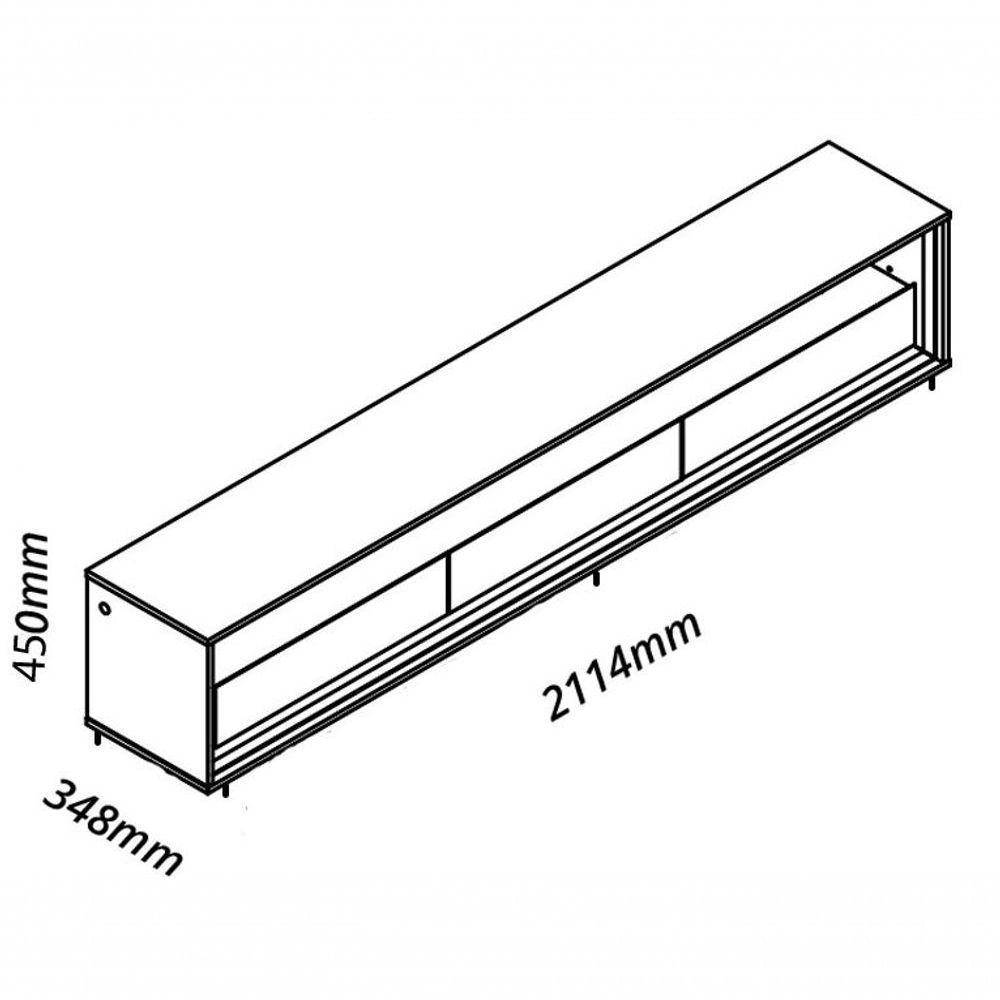Rack Para Tv 2.2 Com Led Requinte Naturale Com Off White - Gelius Móveis - 5